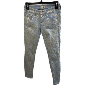 Mother Denim High Waisted Looker Ankle, Gold Rush Baby Sz 24 (25x30) Defects